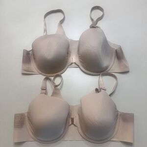 Lot of 2 Soma Women's Vanishing 360 Perfect Coverage T-Shirt Bra Nude Size 40B